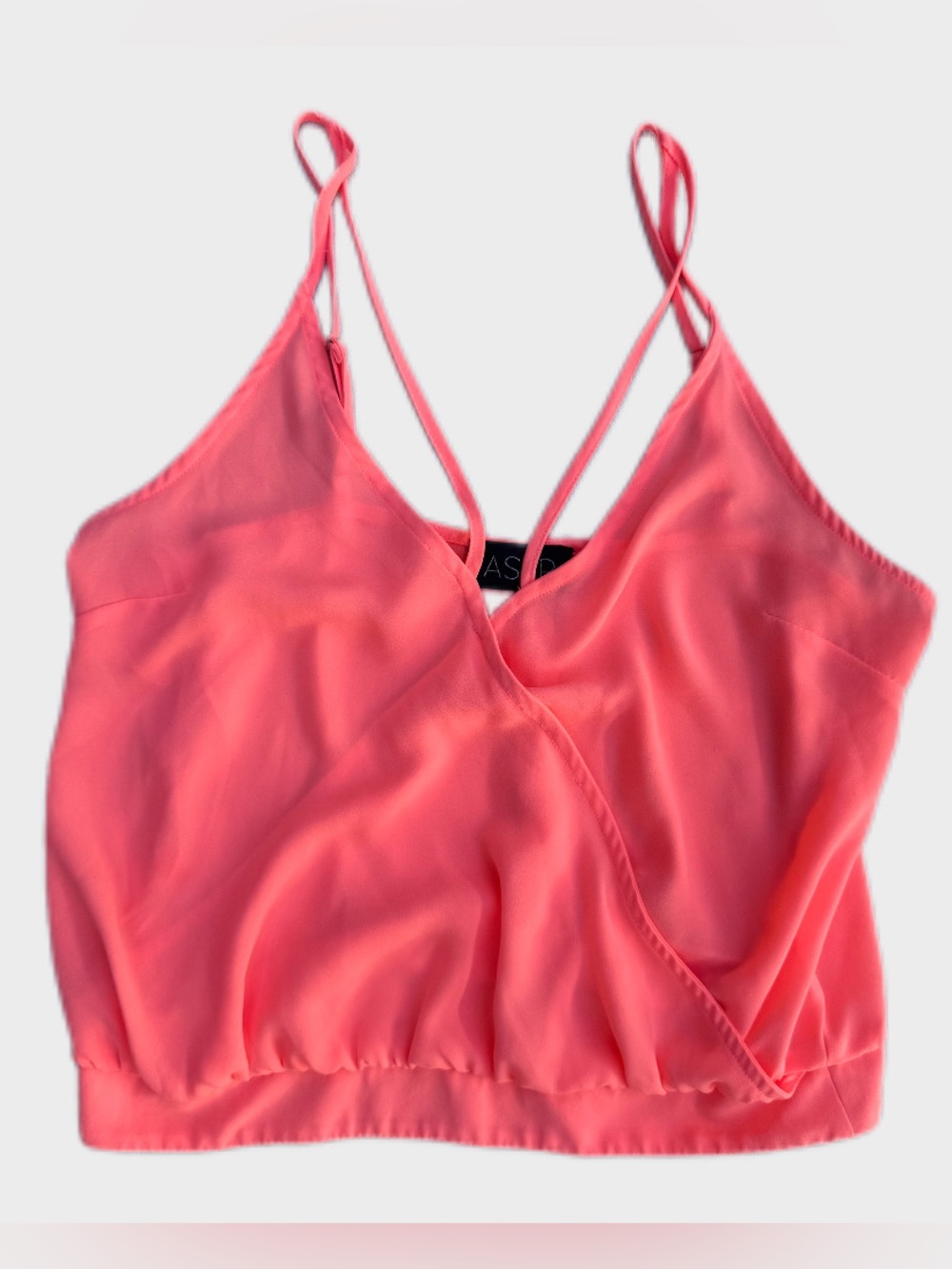ASTR The Label Coral Bright Pink Cross Back Tank Top Size Small Spaghetti Strap